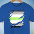 Agender Pride Flag Ripped Reveal Premium Unisex T-Shirt - Royal Blue